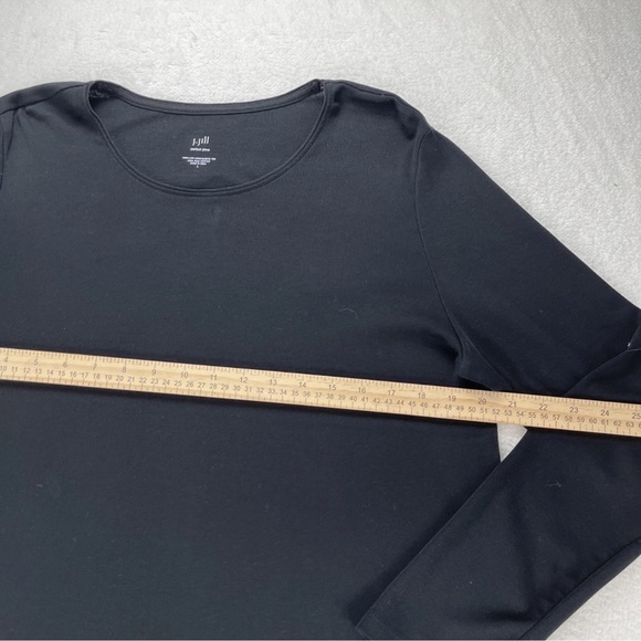 J.Jill Perfect Pima Black PULLOVER TUNIC TOP ~ SIZE L Pima Cotton Boho Lagenlook - Picture 5 of 9